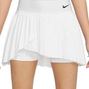 Nike pleated Dri fit asymmetrical white Skirt Tennis Pickleball